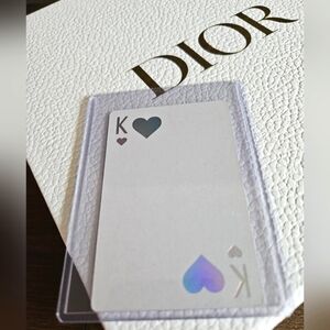 Dior KING OF HEARTS Playing Card with Holographic Detail In Solid Case